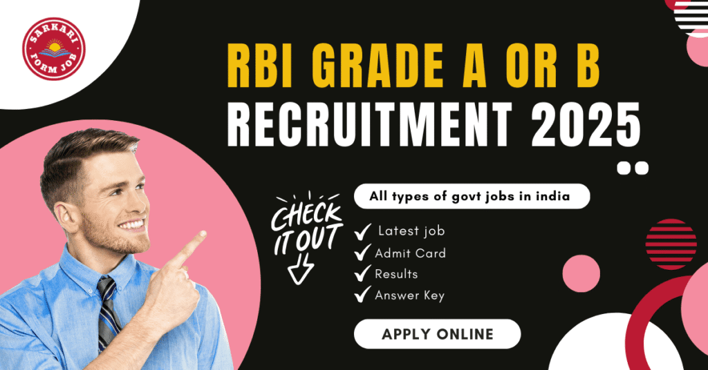 RBI Grade A or B Recruitment 2025 | RBI Online Form 2025